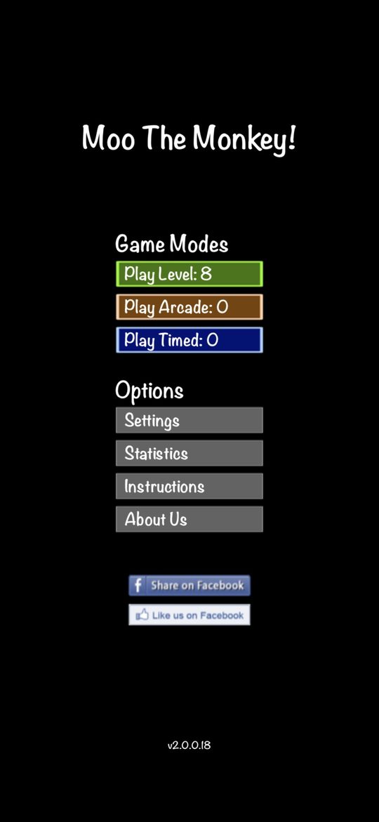 Moo the Monkey main menu